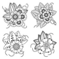 mehndi flower decorative ornament in ethnic oriental style vector