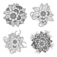 mehndi flower decorative ornament in ethnic oriental style vector