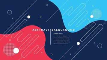 Abstract flat geometric flow memphis background vector