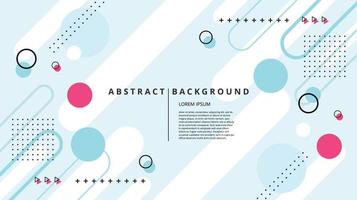 Abstract flat diagonal circle lines memphis background vector