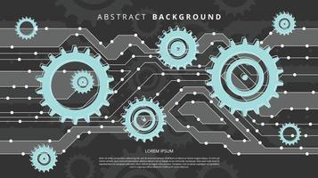 Abstract flat gears technology background vector