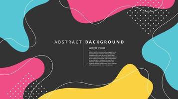 Abstract flat memphis flow dark background vector