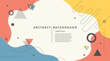 Abstract flat geometric memphis background vector