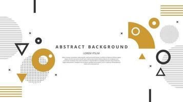 Abstract flat geometric gold black memphis background vector