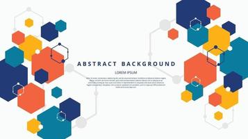 Abstract flat hexagonal medical background vector