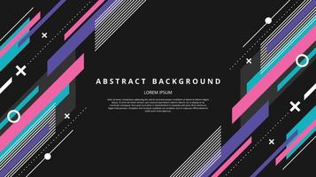 Abstract flat diagonal memphis line shapes background vector