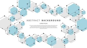 Abstract flat geometric hexagonal shapes background vector