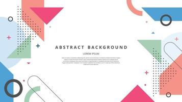 Abstract flat memphis ytiangle square shapes background vector