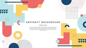 Abstract flat square circle shapes background vector