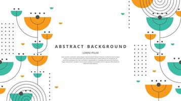 Abstract flat memphis flower shapes background vector