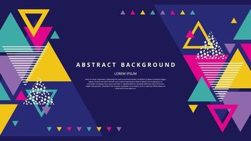 Abstract flat memphis triangle shapes background vector