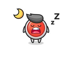 emergency panic button character illustration sleeping at night vector