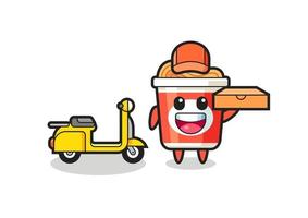 Character Illustration of instant noodle as a pizza deliveryman vector