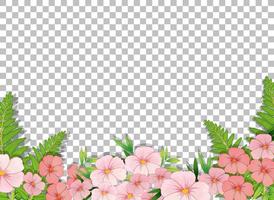 Pink flower frame template vector