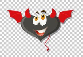 Heart shape devil with facial expression vector