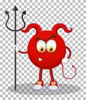 A Red Devil cartoon character with facial expression vector