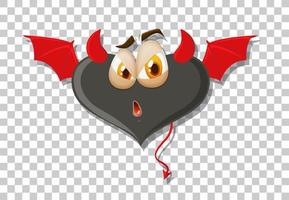 Heart shape devil with facial expression vector