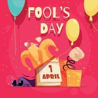 Fools Day Square Composition vector