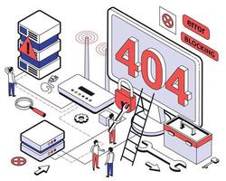 Isometric Web Hosting Icon Set vector