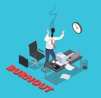 Professional Working Burnout Composition vector