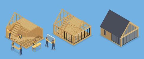 House Frame Building Set vector