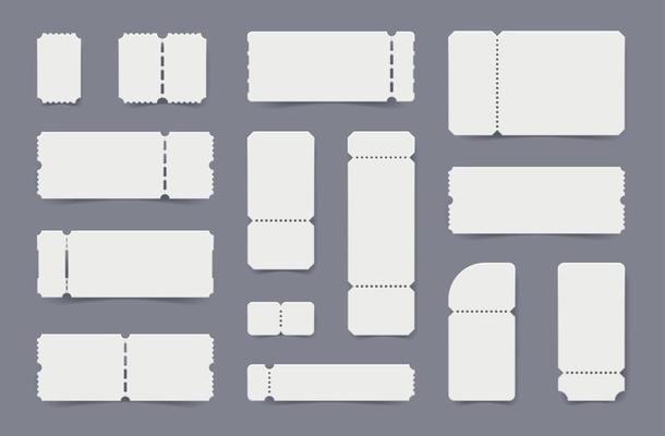 Empty Ticket Templates Set