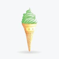 Ice Cream Watercolor cone vector