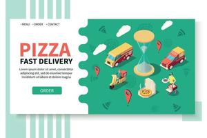 sitio web de entrega rápida de pizza vector