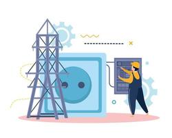 Electricity Socket Line Composition vector