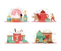 Happy Winter Compositions Collection vector