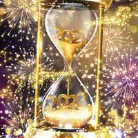 concepto de cuenta regresiva de año nuevo con reloj de arena 2022 vector
