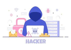 ilustración vectorial hacker vector