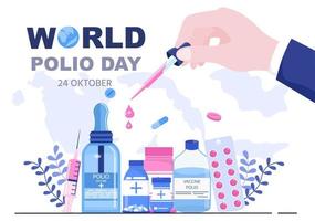 Ilustración de vector de fondo del día mundial de la poliomielitis