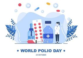 Ilustración de vector de fondo del día mundial de la poliomielitis