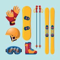 Set of Winter Sport Equipment Icon