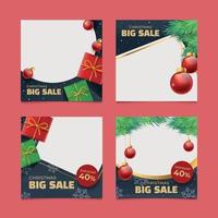 Set of Christmas Social Media Post Template vector