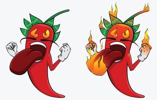 hot chili on fire expression illustration clip art vector