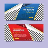 modern blue and red abstract web banner design template vector