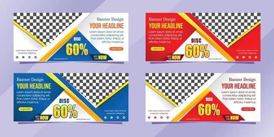 modern abstract web banner promotion design template vector