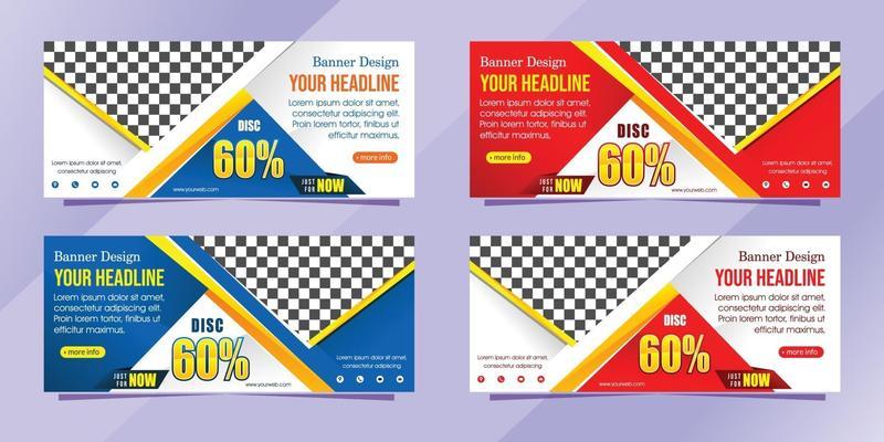 modern abstract web banner promotion design template