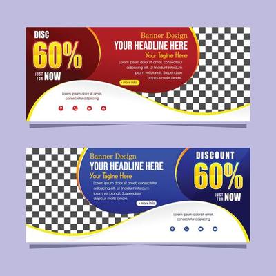 red and blue abstract modern web banner design