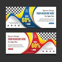 blue and red abstract modern web banner design template vector