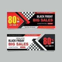 flat design black Friday banners vector