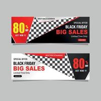 Venta de banner de viernes negro abstracto con descuento vector