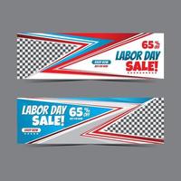 modern labour day web banner geometry for discount sale vector