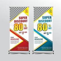 standing banner template super special offer sale discount vector