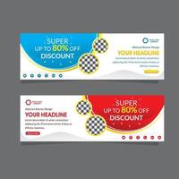 abstract promotion web banner template special super discount vector