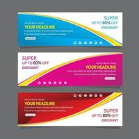 web banner promotion template super discount sale offer vector