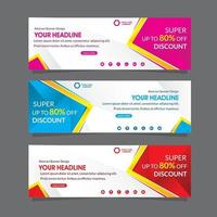 abstract web banner promotion template special super discount vector