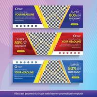 Abstract geometric shape web banner promotion template vector